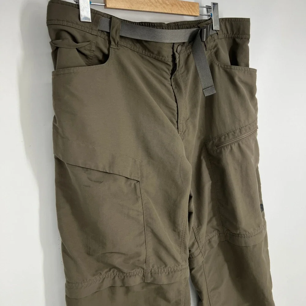 The North Face Paramount Trail Convertible Hiking‎ Pants Mens XL Brown Zip Off